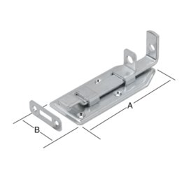 1 Stk. Türschlossriegel gekröpft mit Schließblech verzinkt 160 x 65 mm