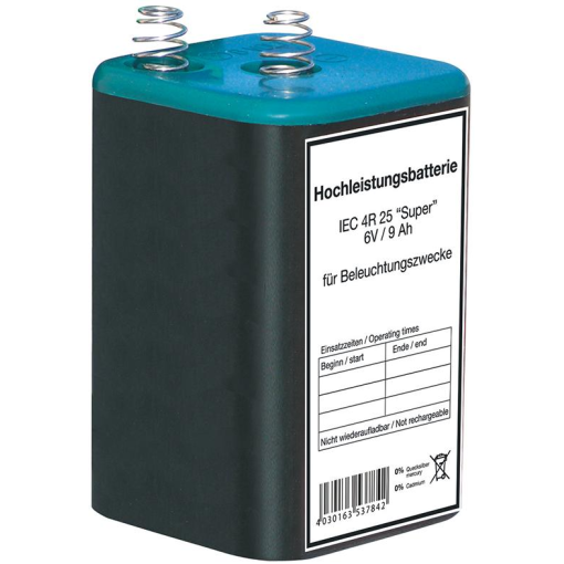 Blockbatterie Zink-Kohle 4R25, 6 V