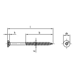 500 Stück Spanplattenschrauben A2 Torx TG 3,5x30/18 TX10