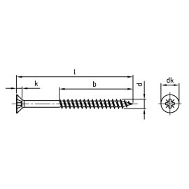 200 Stück Spanplattenschrauben A2 PZ TG 4,0x70/42
