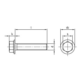 200 Stück Flanschschrauben DIN 6921 Edelstahl A2 M6 x 20