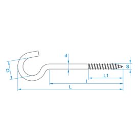 100 Stk. Geb. Schraubhaken weiß 20 mm