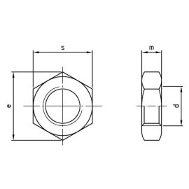 1000 Stk. Sechskantmuttern DIN 439 A2 Linksgewinde M6