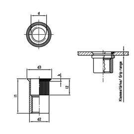 250 Stück Blindnietmuttern A2 Senkkopf M10 x 21