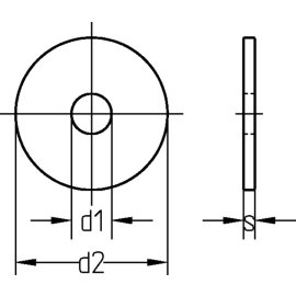 100 Stück Kotflügelscheiben galv. verzinkt 6,4 x 30mm