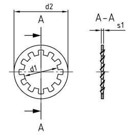 1000 Stück Zahnscheiben Edelstahl A2 DIN 6797 J 4,3mm