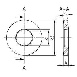 100 Stück Spannscheiben ähnl. DIN 6796 A2 19mm