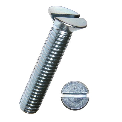 1000 Stück Senkschrauben DIN 963 verz. 4.8 mit Schlitz M6 x 12