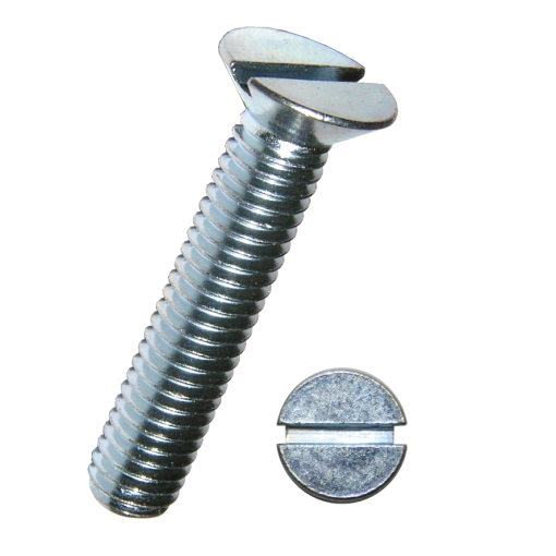 200 Stück Senkschrauben DIN 963 verz. 4.8 mit Schlitz M6 x 70