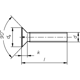 200 Stück Senkschrauben DIN 963 verz. 4.8 mit Schlitz M6 x 70