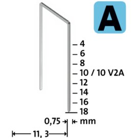 800 Stück Feindrahtklammern A Typ 53 10 mm hart Edelstahl