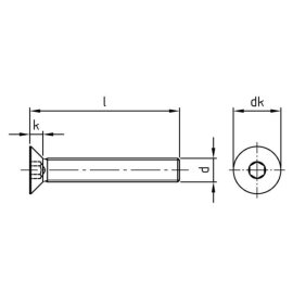 1000 Stück Senkschrauben ISO 10642 Edelstahl A4 M 3x5