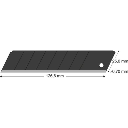 LUTZ BLADES® Abbrechklinge/Cutterklinge black 25mm á 10 Stück