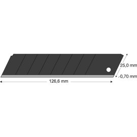 LUTZ BLADES® Abbrechklinge/Cutterklinge black 25mm...