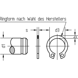 25 Stück Sicherungsringe für Wellen DIN 471 150 mm