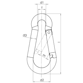 1 Stk. Karabinerhaken galv. verzinkt 50 x 5 mm