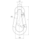 1 Stk. Karabinerhaken galv. verzinkt 50 x 5 mm