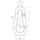 1 Stk. Karabinerhaken galv. verzinkt 140 x 12 mm
