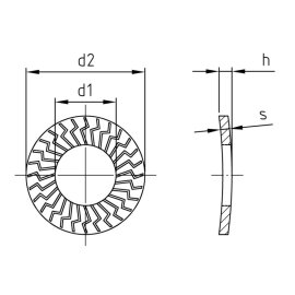 100 Stück Sperrkantscheiben Form M A2 M20