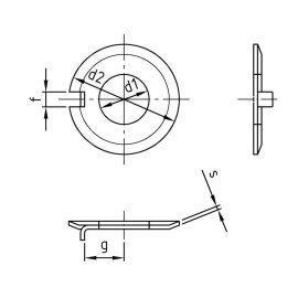 10 Stk. Sicherungsbleche mit Nase DIN 432 A2 34,0 mm