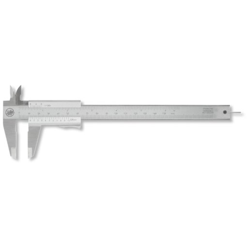 Taschemessschieber active inox matt mit Momentfeststellung 150 mm rund