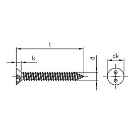100 Stk. Blechschrauben Senkkopf A2 Art. 9102 4,2 x 50 mm