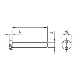 100 Stk. Sicherheitsschrauben Zylinderkopf A2 Art. 9101 M3 x 6