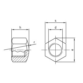200 Stk. Hutmuttern DIN 917 Edelstahl A4 M6