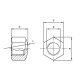 25 Stk. Hutmuttern DIN 917 Edelstahl A4 M22