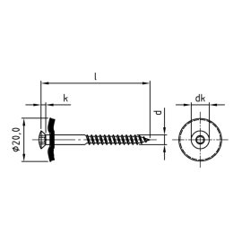 200 Stk. Spenglerschrauben A2 D20 Torx 4,5 x 45 mm