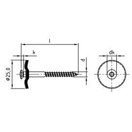 200 Stk. Spenglerschrauben A2 D25 Torx 4,5 x 35 mm