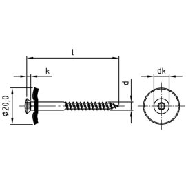 100 Stk. Spenglerschrauben A2 verkupfert D20 Torx 5,0 x 250 mm