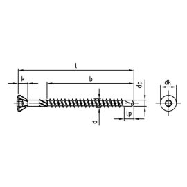 200 Stk. Zierkopfschrauben Edelstahl C1 4,5 x 70/42 mm