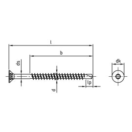 200 Stk. Holzbohrschrauben A2 mit Bohrspitze 4,5 x 40/24 mm