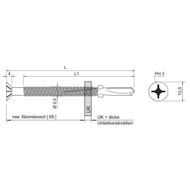 100 Stk. Bohrschrauben E-X BOHR 5 FLT 5,5 x 85 mm
