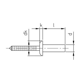 500 Stk. Dichtblindnieten mit Flako A2 4,8 x 10