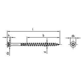 100 Stk. Terrassenschrauben Hartholz TBS-Drill C1 5,0 x 45/24