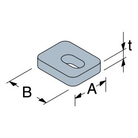 1 Stk. U-Scheibe 40 x 40 x 10 x 13,5 mm