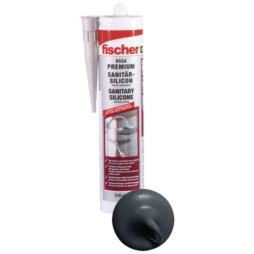 fischer® Premium Sanitärsilikon DSSA 310ml anthrazit
