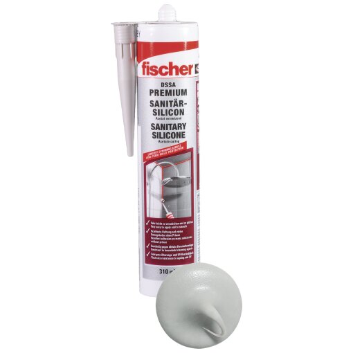 fischer® Premium Sanitärsilikon DSSA 310ml fugengrau