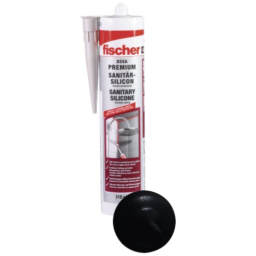 fischer® Premium Sanitärsilikon DSSA 310ml schwarz