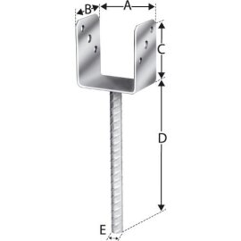 1 Stk. Pfostenträger U-Form 81 mm