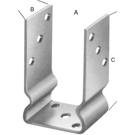 1 Stück U - Pfostenlasche feuerverzinkt 121 mm