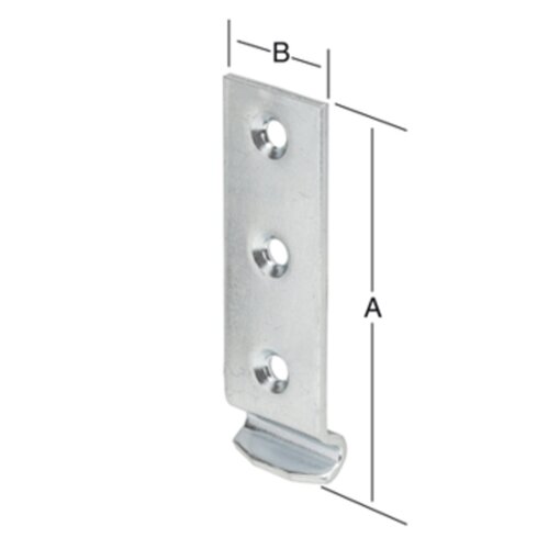 1 Stück Schließhaken gekröpft verzinkt 46 x 15 mm