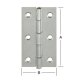 1 Stk. Scharnier schmal verzinkt 80 x 41 mm
