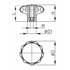 1 Stück Sterngriffmutter M12