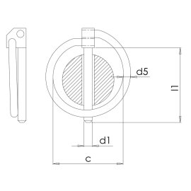 1 Stück Klappsplint galv. verzinkt 4,5 x 40 mm