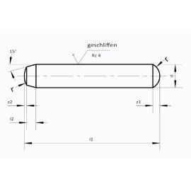 100 Stk. Zylinderstifte DIN 6325 m6 2 x 20