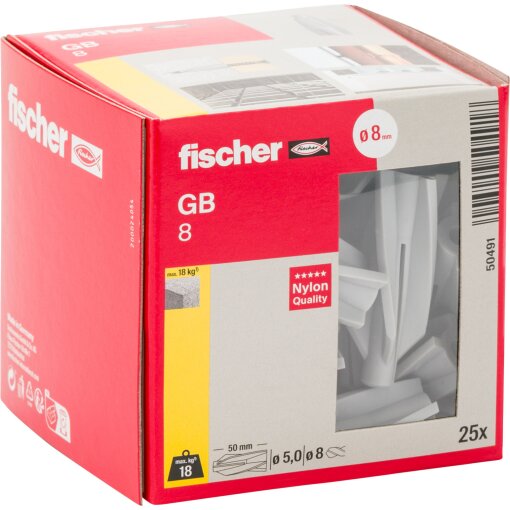 25 Stück fischer® Gasbetondübel GB 8