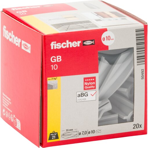 20 Stück fischer® Gasbetondübel GB 10